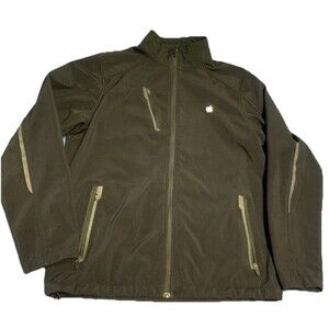 Port Authority Apple Logo Women J705 Soft Shell Jacket  Zip Up Black Size Medium